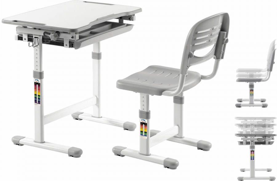 VDD Kinderbureau Tekentafel Met Bureaustoel Ergonomisch In Hoogte Verstelbaar Schooltafel