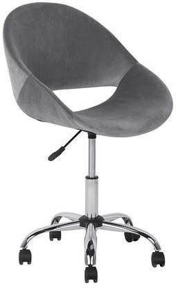 Beliani Selma Bureaustoel grijs fluweel