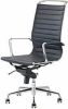 Feel Furniture Luxe Design Bureaustoel Van 100% Rundleer Hoge Rugleuning Zwart online kopen