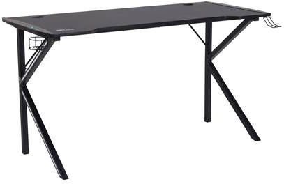 Hioshop Nimaj gamertafel met LED, headsethouder, bekerhouder zwart.