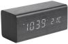 Karlsson Wekkers Alarm clock Block veneer, white LED Zwart online kopen