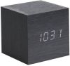 Karlsson Wekkers Alarm clock Mini Cube veneer, white LED Zwart online kopen