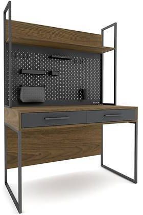 Rocky Legend Bureautafel met Opbouw Walnoot