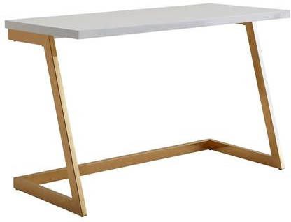 Sky Style Lit Bureautafel Hoogglans Wit/Goud