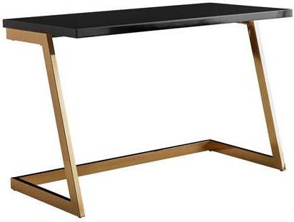 Sky Style Lit Bureautafel Hoogglans Zwart/Goud
