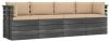 VidaXL Tuinbank 4 zits met kussens pallet massief grenenhout online kopen