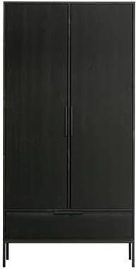 WOOOD Kledingkast 'Adam' 2 deurs, kleur Zwart