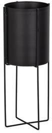 Woood Arda Plantenpot Metaal Zwart 48x20x20