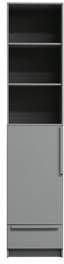Woood Pure 1 Deurs Legkast Grenen Betongrijs 215x48x60