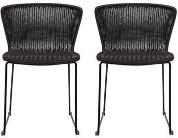 WOOOD Eetkamerstoel Wings set van 2 zwart