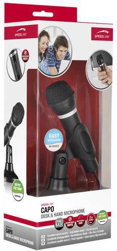 Speedlink CAPO Desk & Hand Microfoon, Zw