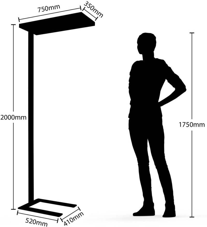 Arcchio LED kantoor vloerlamp Somidia met dimmer, wit