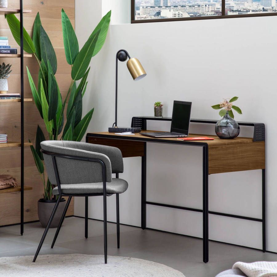 Kave Home Bureautafel Nadyria 120 x 55 cm van noten hout