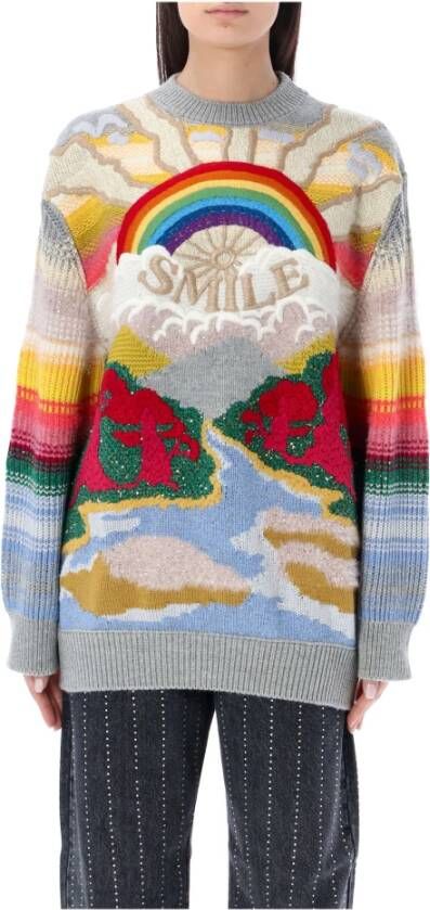 Stella Mccartney Womens Clothing Knitwear Multicolor Ss23 , Grijs, Dames