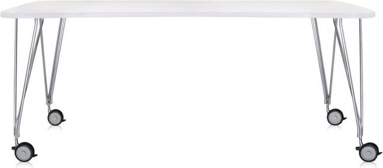 Kartell Max Eettafel met wiel 160 x 80 cm Wit