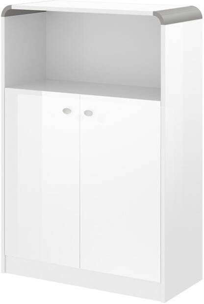 Hubertus Meble Boekenkast Murano 118 cm hoog in hoogglans wit