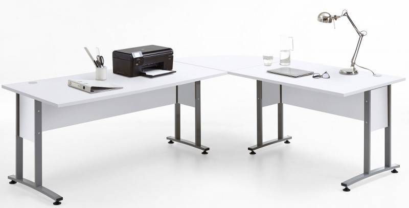 FD Furniture Hoekbureau Calvia van 240 cm breed in wit