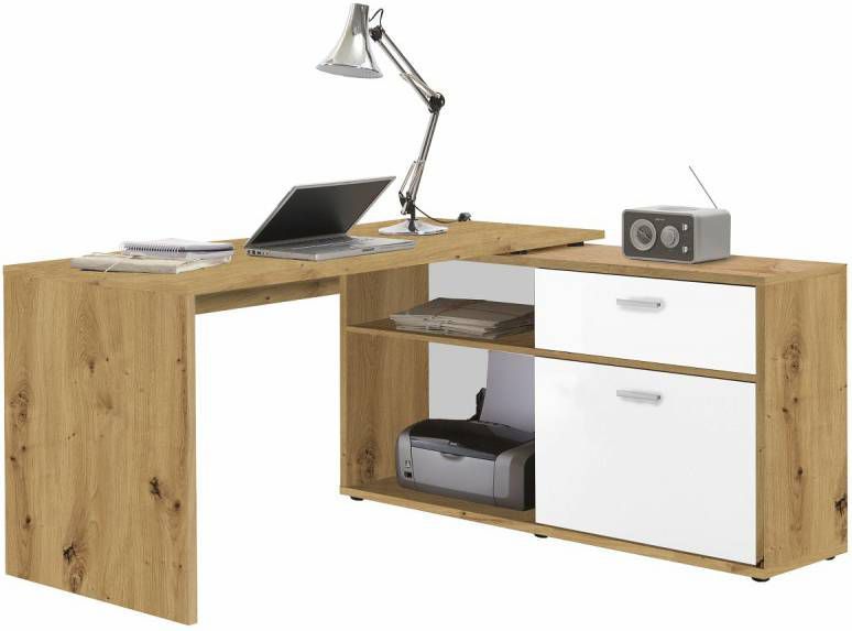 FD Furniture Hoekbureau Gody in Artisan eiken met wit