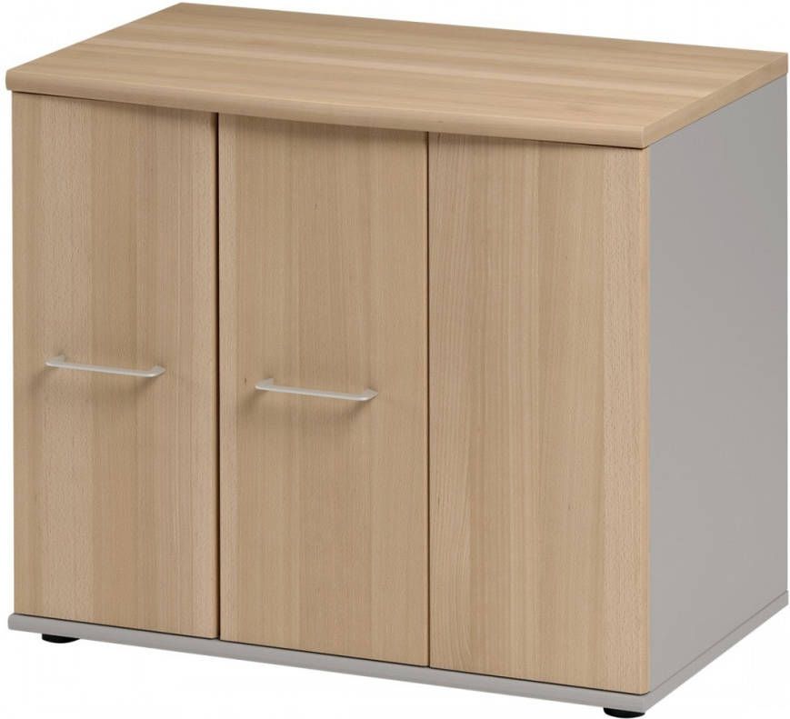 Gamillo Furniture Opbergkast Jazz 71 cm hoog in beuken met licht grijs