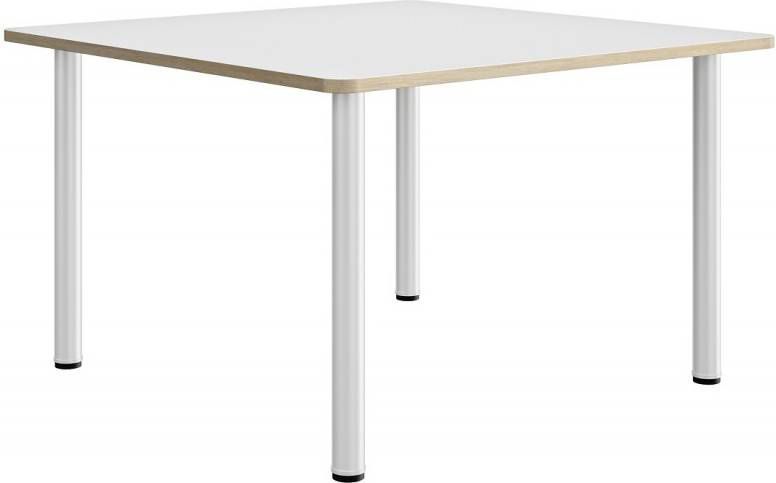 Gamillo Furniture Vierkante tafel Artefact 120 cm breed in wit met eiken