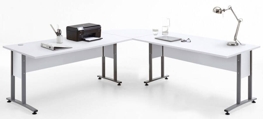 FD Furniture Hoekbureau Calvia van 240x75x240 cm breed in wit