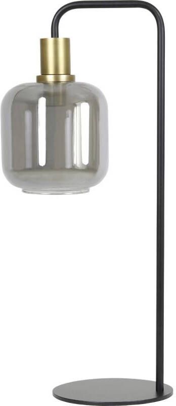 Light & Living Tafellamp Lekar Antiek Brons/Smoke Glas Ø18x57, 5 cm