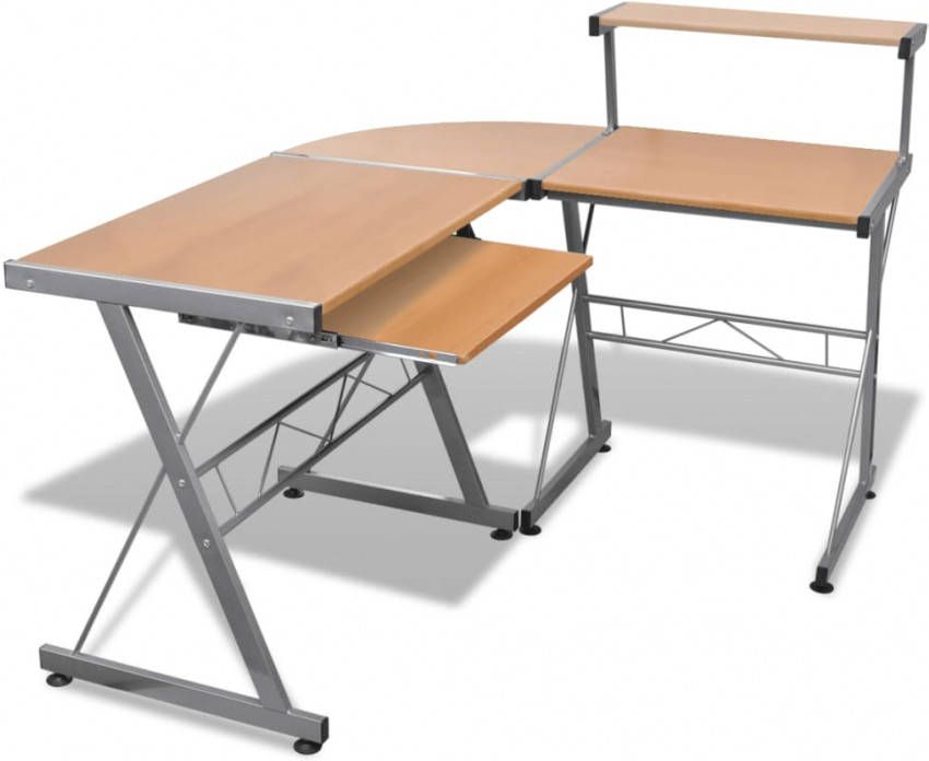 VIDAXL Computer bureauset met uitschuifbaar toetsenbordschap