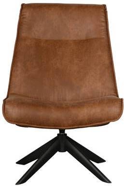 WOOOD Draaifauteuil 'Skyler' PU, kleur Cognac