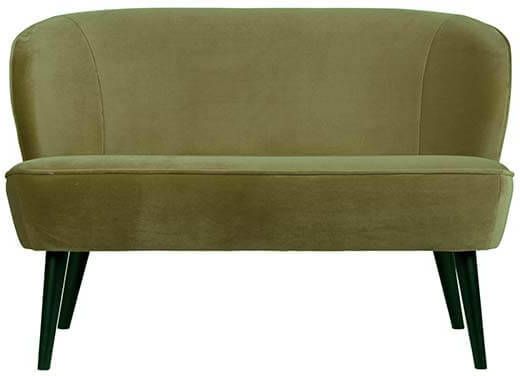 WOOOD Bankje 'Sara' Velvet, kleur Army