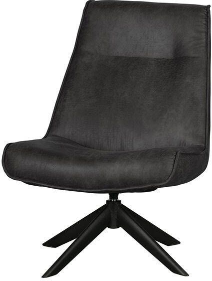 WOOOD Draaifauteuil 'Skyler' PU, kleur Zwart