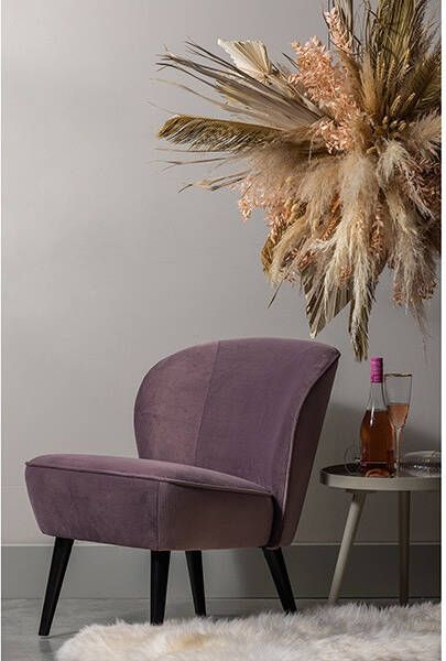 Woood Sara Fauteuil Velvet Warm Lila 59x71x70