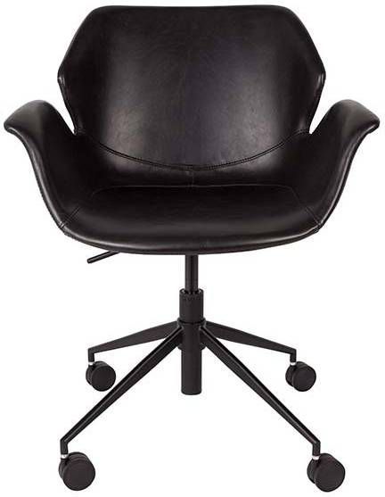 Zuiver Nikkie Bureaustoel PU-Leer/Ijzer 77 x 90 cm Zwart
