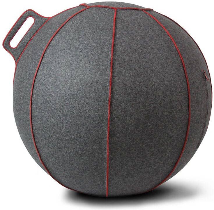 Vluv VELT Zitbal Grey Melange Red H 70 75 cm