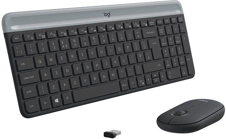 Logitech MK470 Slim Combo Draadloos toetsenbord en muis(Zwart )